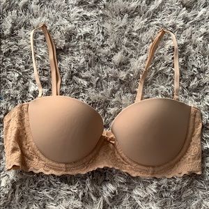 Aerie Nude Strapless Push Up Bra